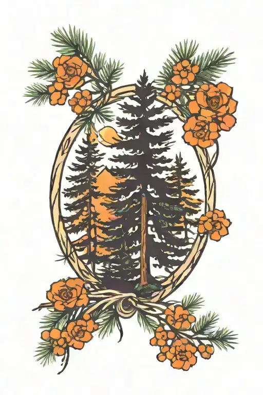 Pine Trees In A Circle