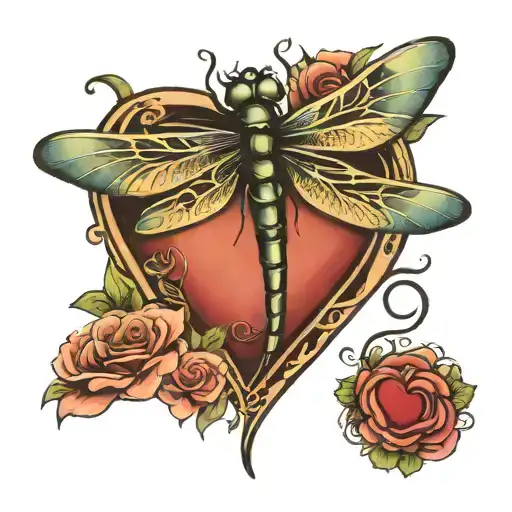 Dragonfly Hovering Heart