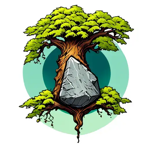 Tree With A Stone Tool Inside