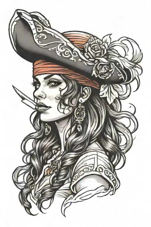 Woman Pirate Face Latina Girl