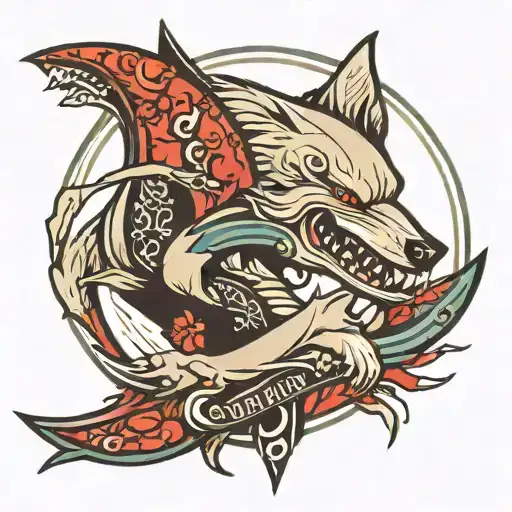 Wolf Shark Yin Yang Dagger