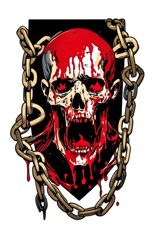 Bloody Chains Doomgame Around Forearm