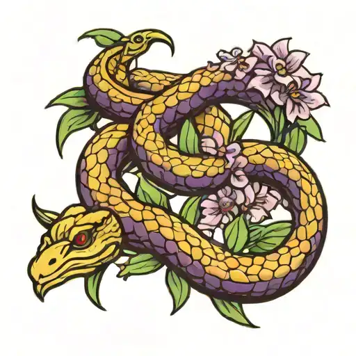 Lavender With Snake Wrapped Around It