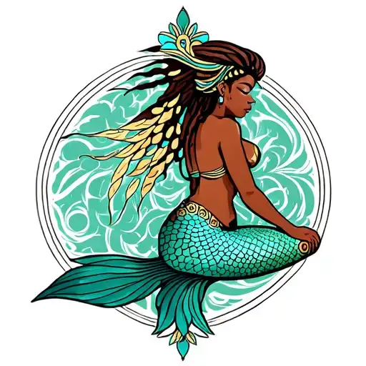 African Mermaid Sitting