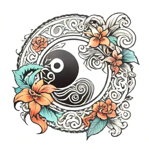 Tropical And Mountain Yin Yang Symbol