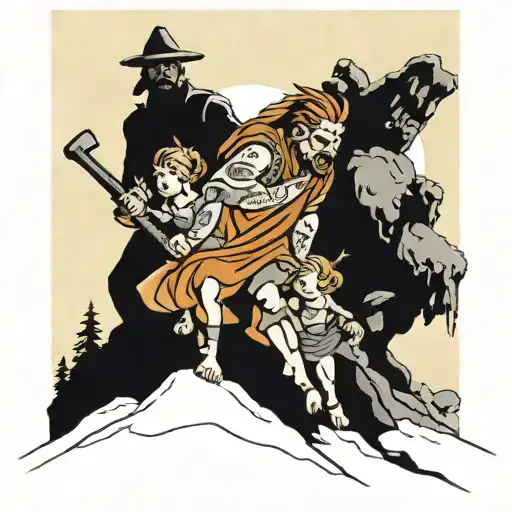 My Two Kids Pushing Me The Father Up To A Mountain Which Is Looking Like The Paradise