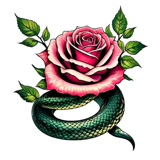 Rose And Snake Slithering