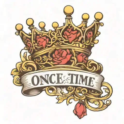 Once Upon A Time With A Crown In Fancy Font Intertwined