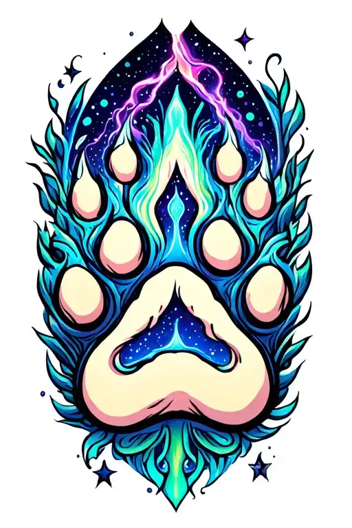 Dog Paw Aurora Borealis