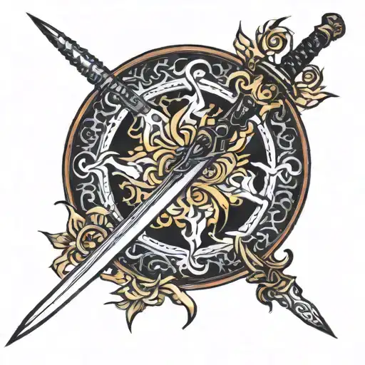 Sword Passing Through A Circle Of Fire