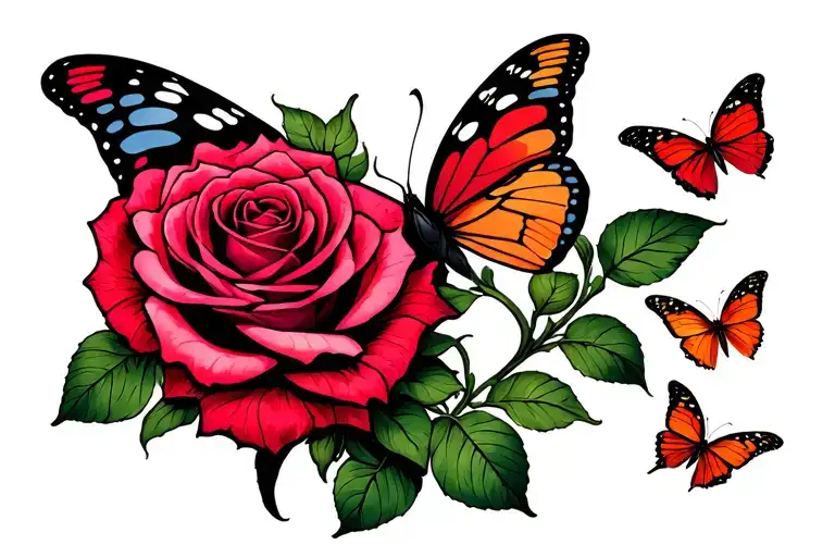 Rose Brand Butterflies Horizontal