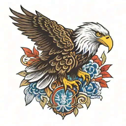 Eagle With American