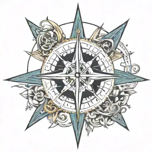 Polar Star With Roman Astrological Sign Around