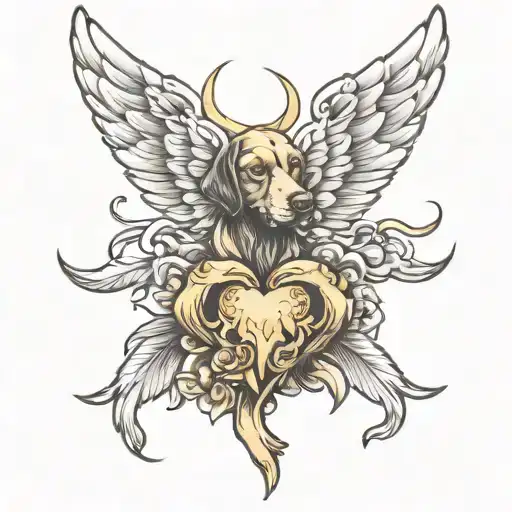 Angel Wings And Dog Paw