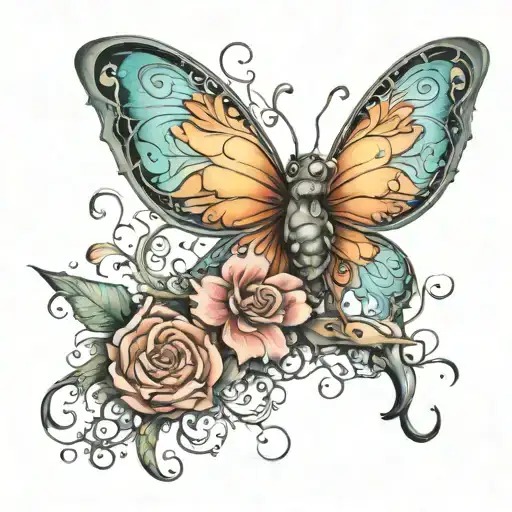 Enchanted Background Theme For Existing Fairy Tattoo On Lower Back