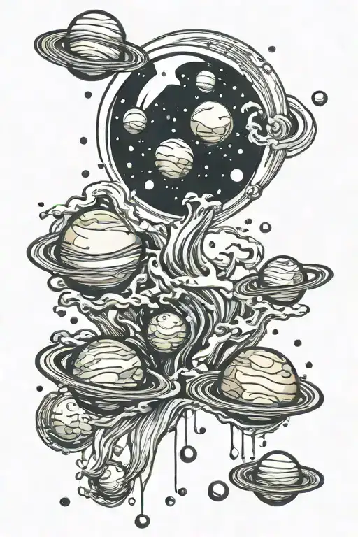 Planets Falling Into Water