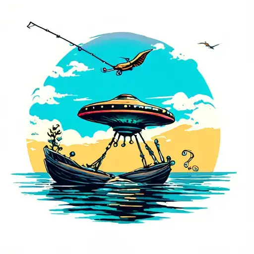 Flying Saucer Sweet On A Fishing Rod
