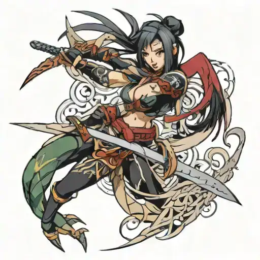 Akali Kunai And Dagger Intertwined