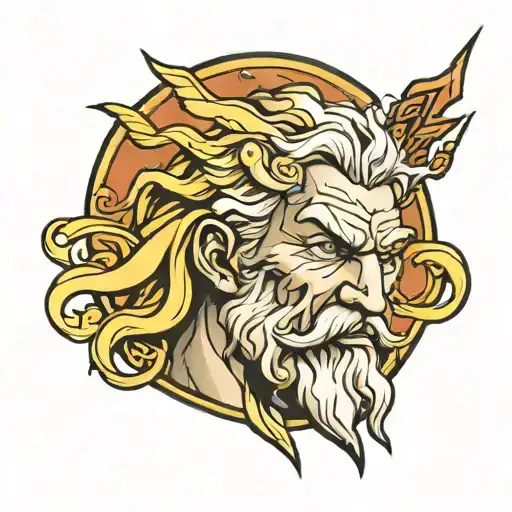 Zeus' Face And Mountain And Lightning