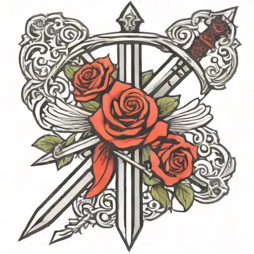 Three Swords Crossed Together Symbolizing Freedom