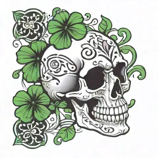 Skull Four Leaf Clover