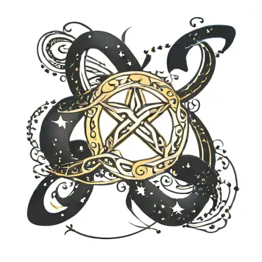 Simple Infinity Sign With Black Stars