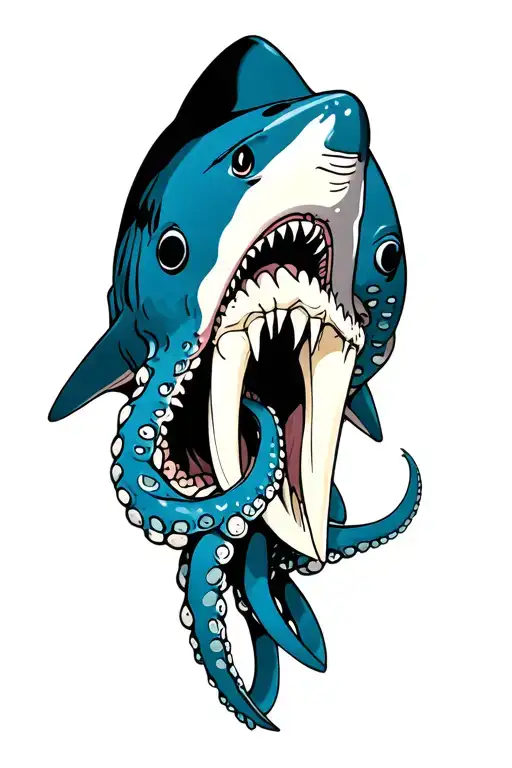 Octopus Holding Sharks Tooth