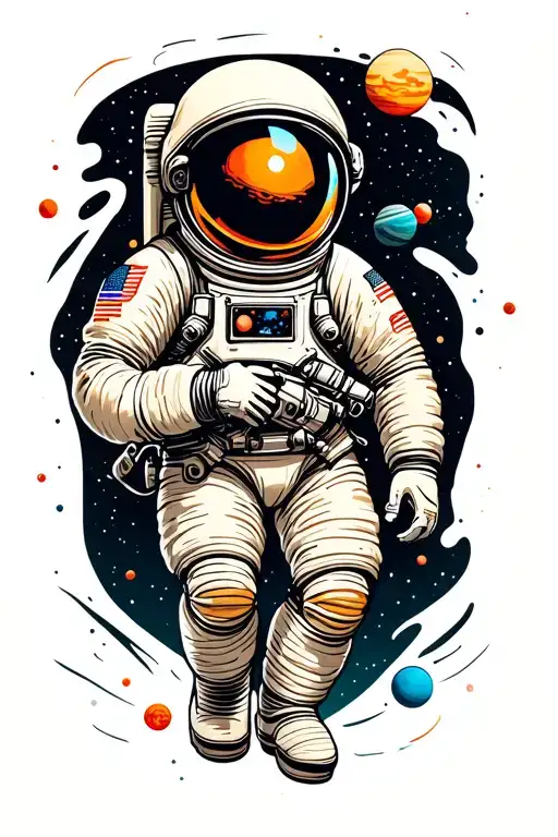 Astronaut Exploring Solar System