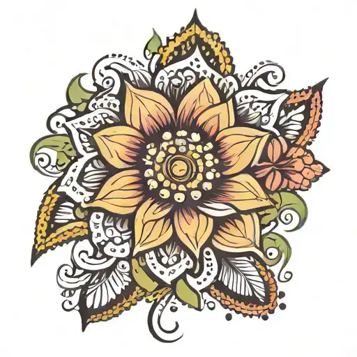 A Beautiful Flower Design With The Name Tilak