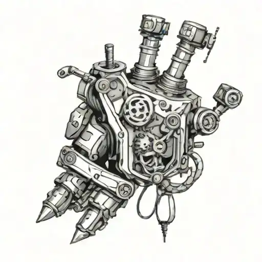 Robot Hand Holding A Tattoo Machine