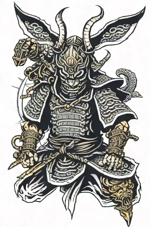 Samurai Demon In Mask