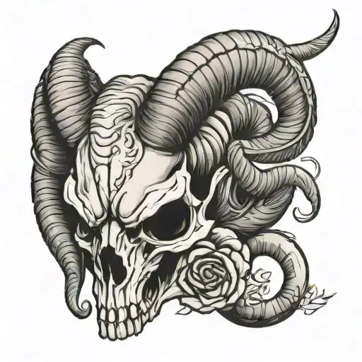 Ram Skull Half Sleeve