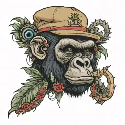 A Gorilla Wearing A Suicidal Tendencies Hat