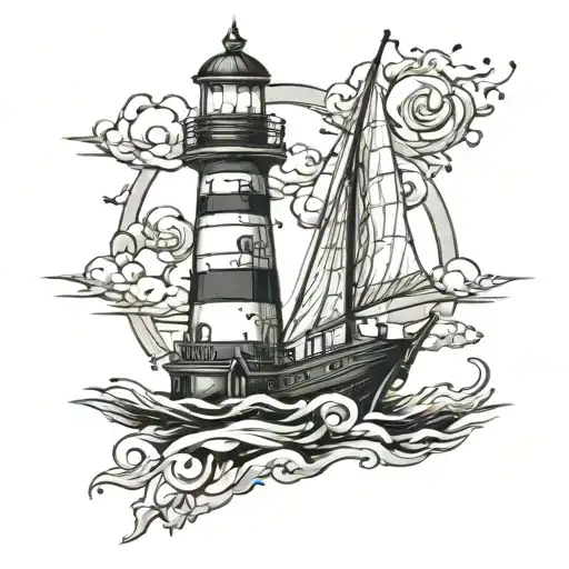 Lighthouse Ship Nautical