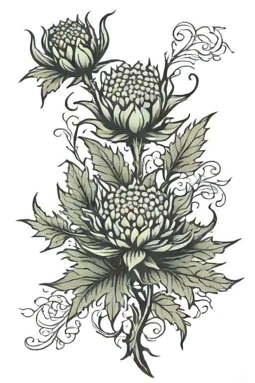 Thistle And Maple Leaf Intertwined