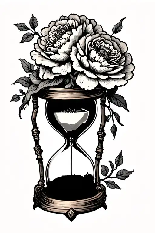 Death Hourglass Wrapped In Carnations