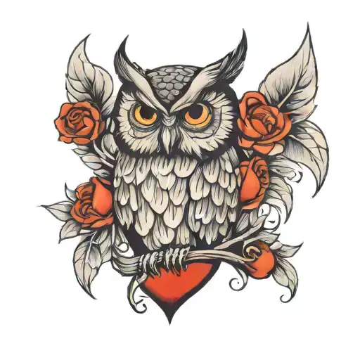 Owl And Real Heart