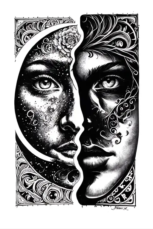 Moon Face Split In Half