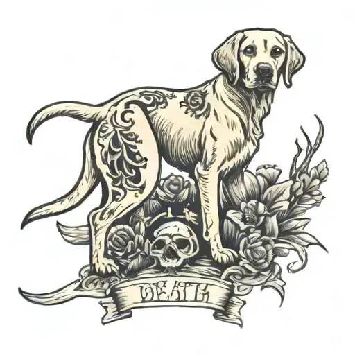 Yellow Lab With Death Date