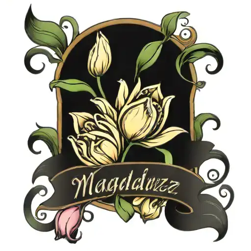 Tulips With Vine And The Last Name Magallanez