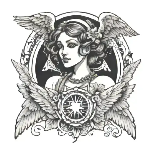 Cinny With A Halo On The C And A Angel Wing On The Y