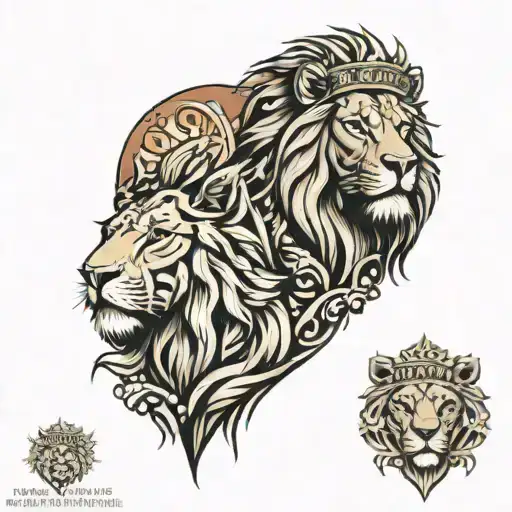 Jesus With A Lion Of The Tribe Of Judah