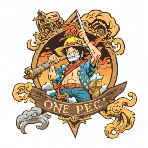 One Piece Anime Style Character Sailing Into The Lands Between From Elden Ring