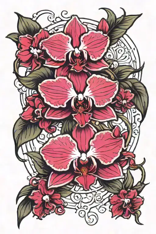 Orchid And Moon Shining