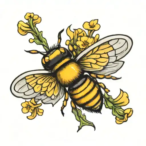 Ghost Bee And Stick Of Butter With Wings Spread Wide