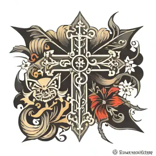 Cross With The Word Gg Above The Cross And The Numbers 1940-2030 Below The Cross