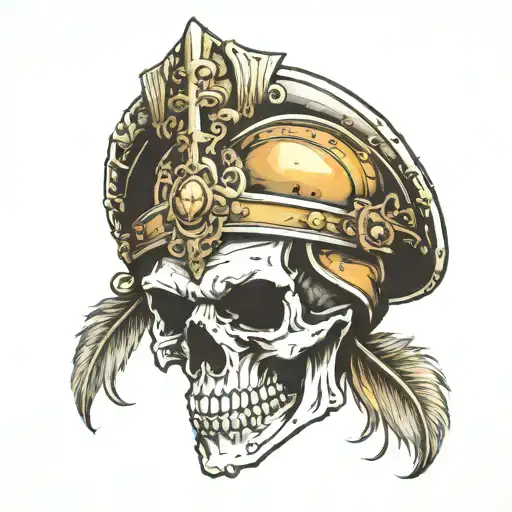 Skull In Gallic Helmet
