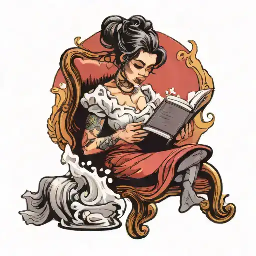 Open Book Pouring Into Woman