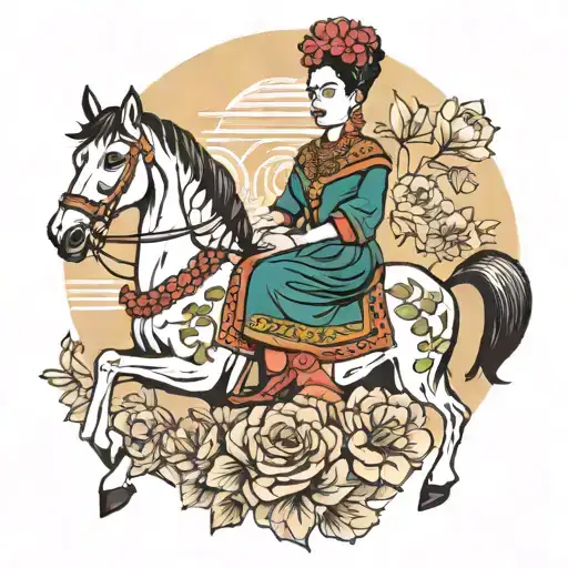Frida Kahlo On Horse