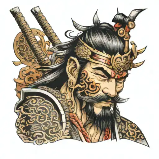 Japanese Samurai With Hindu Mythology
